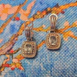 Effy Blue Topaz Earrings, 925/ 14k